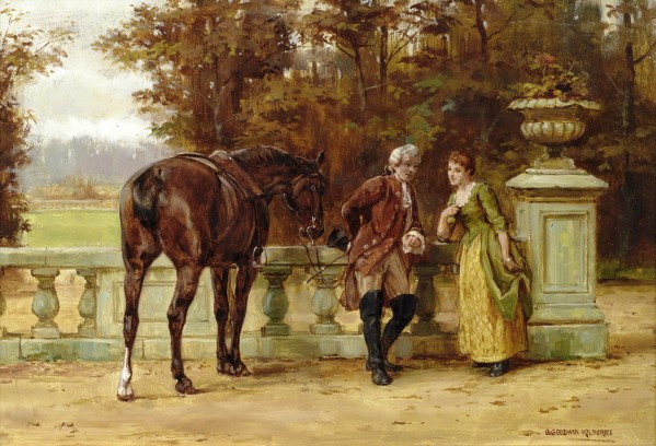 A couple and a horse by George Goodwin Kilburne